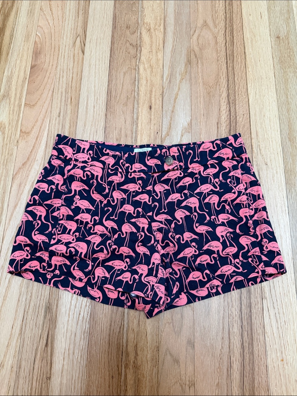 Women's J Crew Pink Flamingo Print Shorts 00